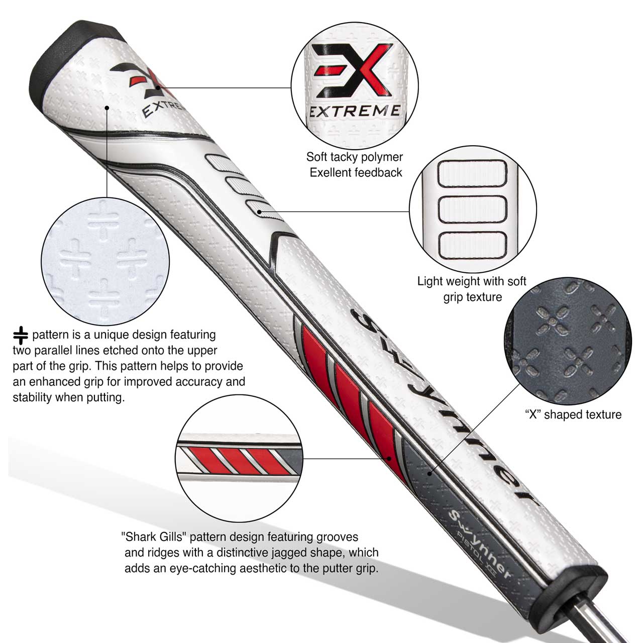 Swynner “Extreme” Pistol-Style Midsize 2.0 Golf Putter Grip Anti-slip Design